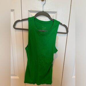 Green Ribbed Women’s Tank Top